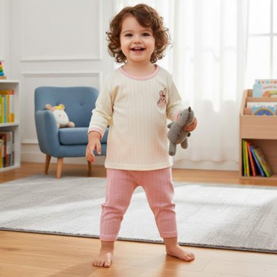 Pyjama bébé fille taille élastique glisse parfaitement sur bébé.
