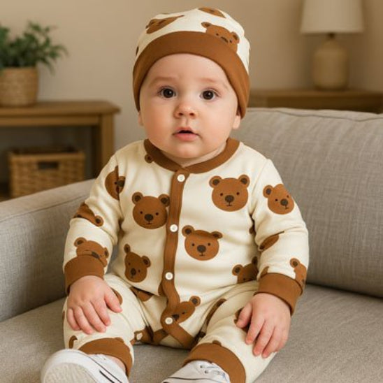 Pyjama bébé garçon Teddy ours apporte touche élégance vêtement bébé