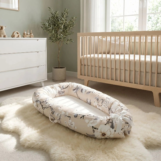 Reducteur de lit cododo beige avec poignet pour transport facile