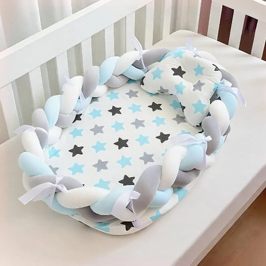 Reducteur de lit cododo bleu ciel gris avac attaches