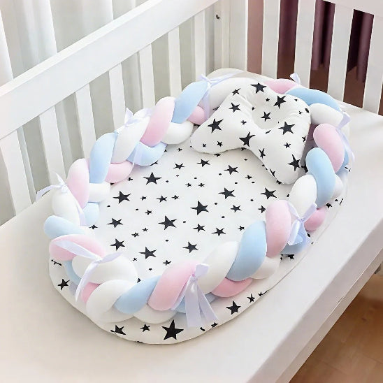 Reducteur de lit cododo bleu rose blanc élégant