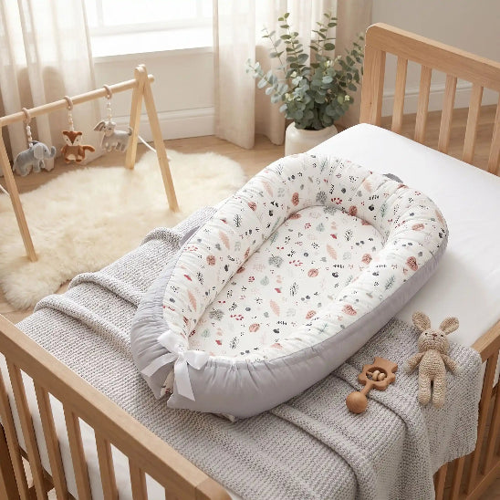 Reducteur de lit cododo gris blanc motif automne