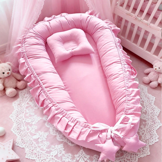 Reducteur de lit cododo rose dentelle