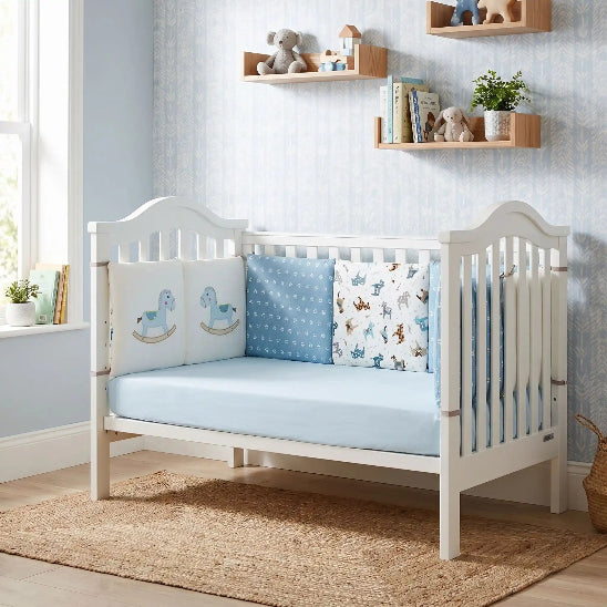 Tour de berceau bébé bleu pastel attrayant 