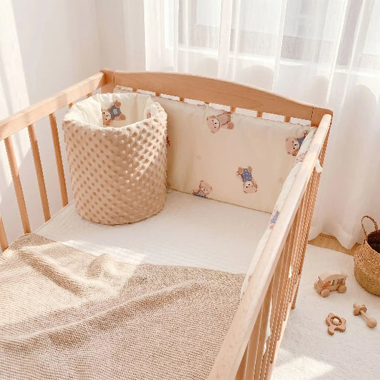 Tour de berceau beige clair motif ourson