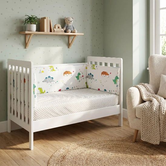 Tour de berceau blanche motif animal