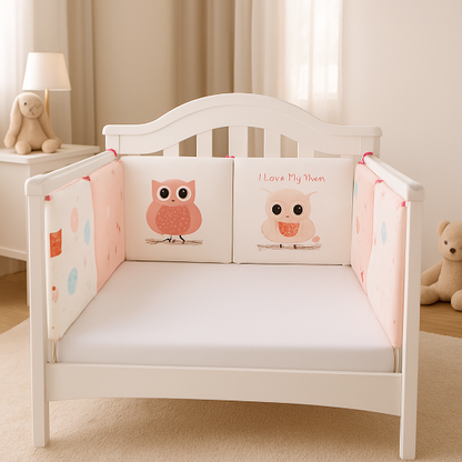 Tour de lit barreau texture douce favorise exploration tactile et visuel de bébé 