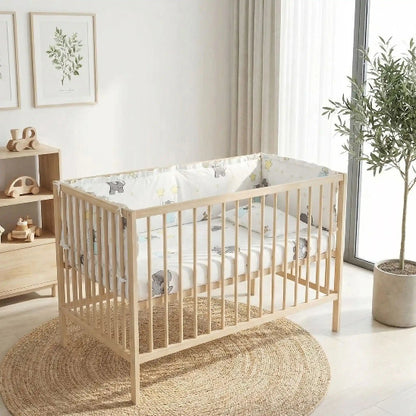 Tour de lit  bébé 60*120 blanc cassé embellit lit  et chambre de votre bambin