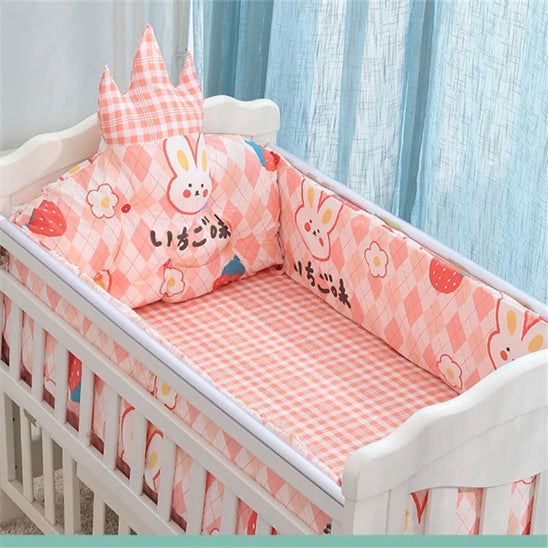 Tour de lit bebe 60*120 rose avec parure