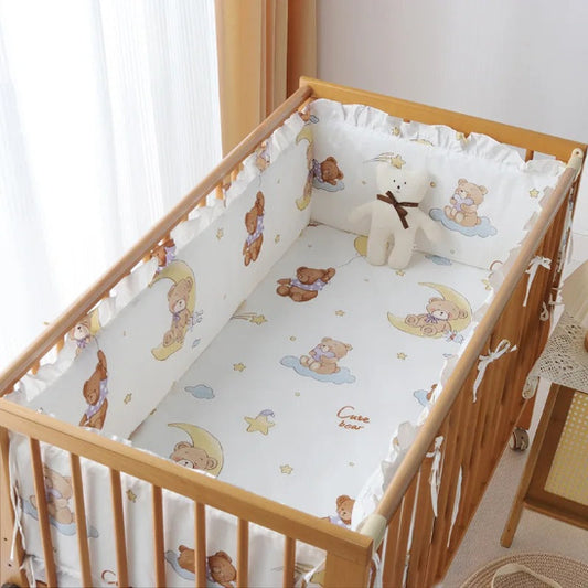 Tour de lit bebe coussin ours paradisiaque apporte touche élégante à chambre bébé