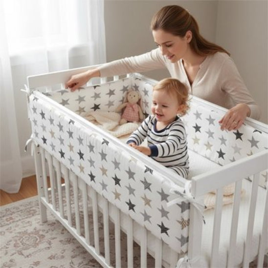 Tour de lit bébé espace douillet favorise détente bébé