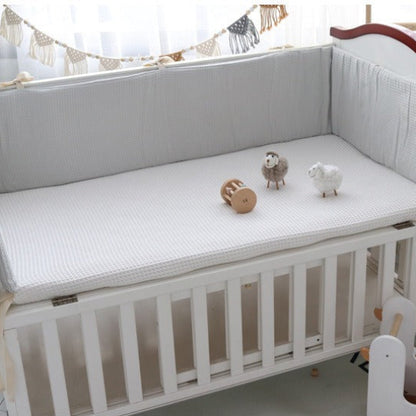 Tour de lit bebe garcon tissu gaufré pur coton respirant 