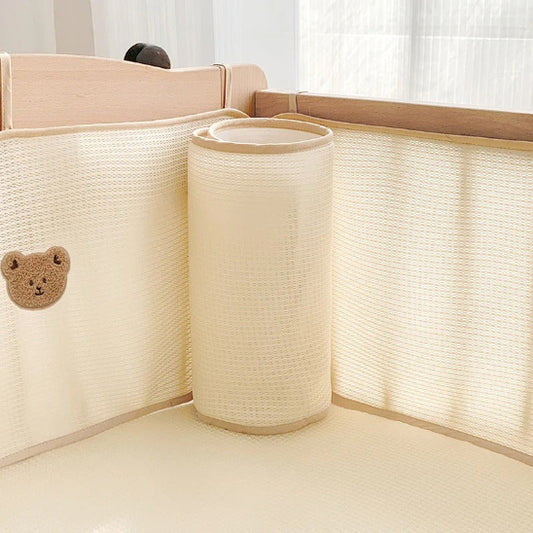Tour de lit bébé transparent beige transparent