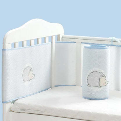 Tour de lit bébé transparent bleu ciel