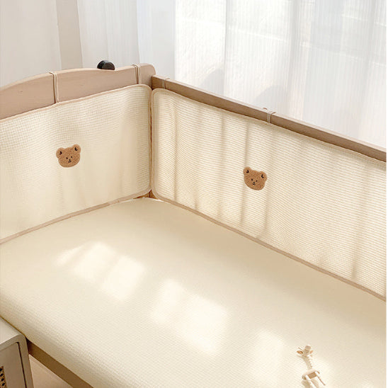 Tour de lit bébé transparent ours beige mignon
