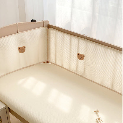 Tour de lit bébé transparent ours beige mignon