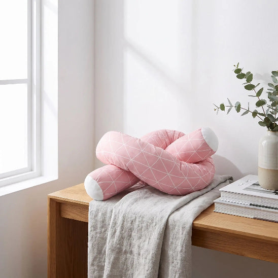 Tour de lit boudin rose doux