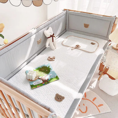 Tour de lit cododo 3 cotés grise motif ours
