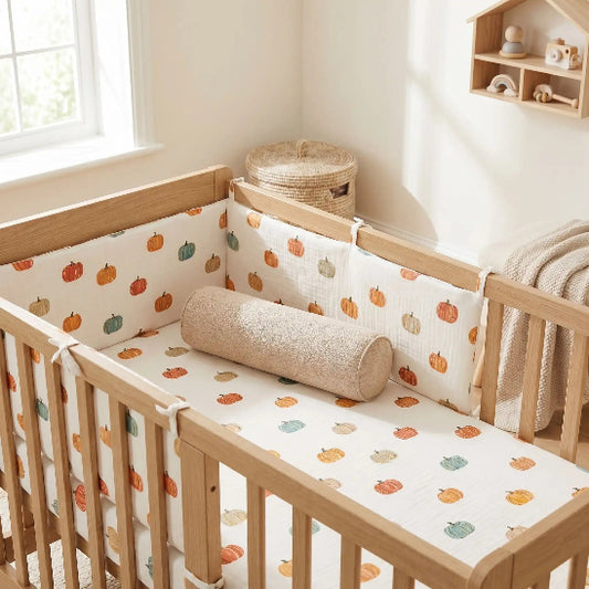 Tour de lit cododo 3 cotés motif citrouille