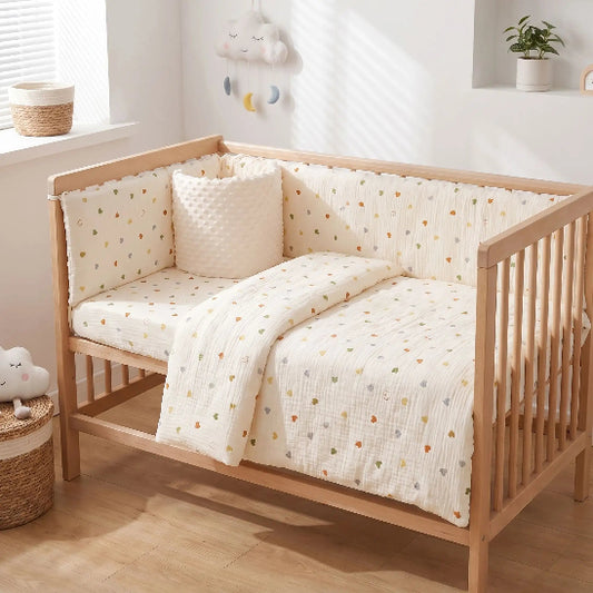 Tour de lit cododo 3 cotés motif coeur mignon