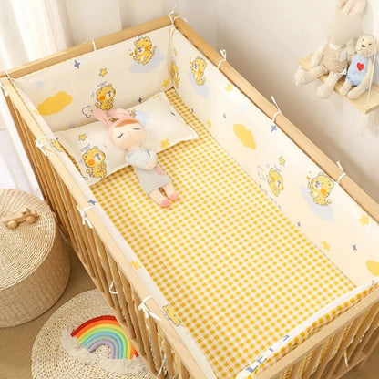 Tour de lit coussin 280 cm jaune blanche motif animal
