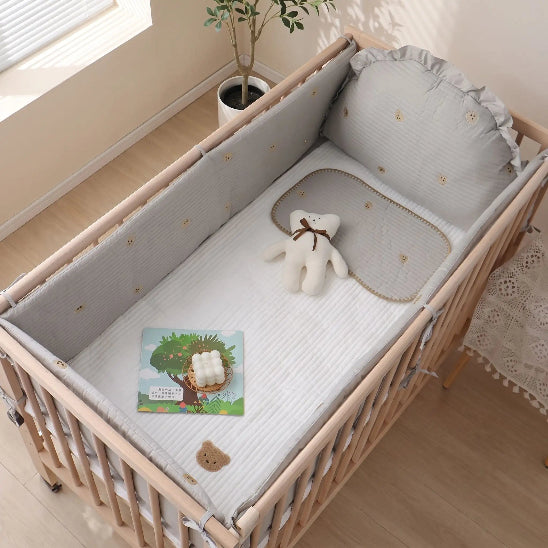 Tour de lit coussin 70x140 gris