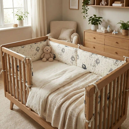 Tour de lit coussin bebe motif animalier apporte touche décoratif chambre bébé