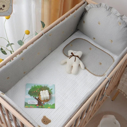 Tour de lit coussin coton bio gris