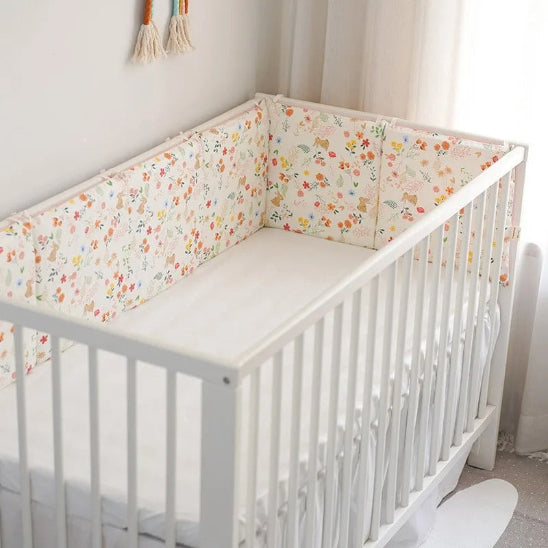 Tour de lit coussins 30 cm blanc motif floral