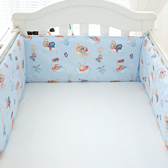 Tour de lit garcon bleu animal éveil sens bébé