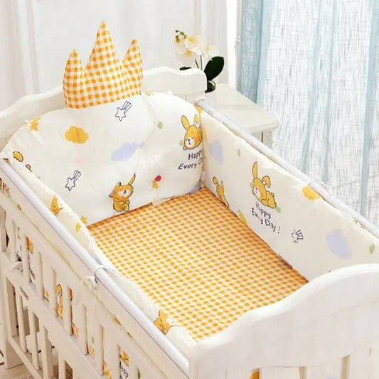 Tour de lit pour cododo jaune blanc décoratif