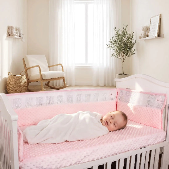 Tour de lit respirant 70*140 tissu moelleux pour sommeil serein