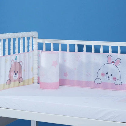 Tour de lit respirant transparent motif lapin ours