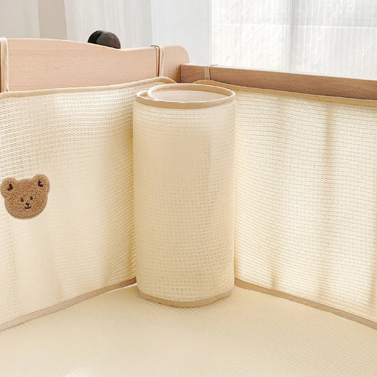 Tour de lit respirant transparent motif ours adorable