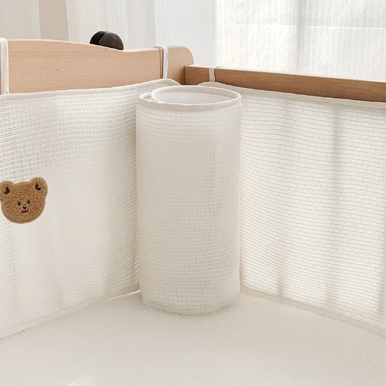 Tour de lit respirant transparent motif ours mignon