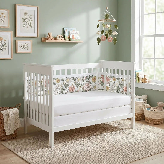 Tour de lit transparent motif fleuri