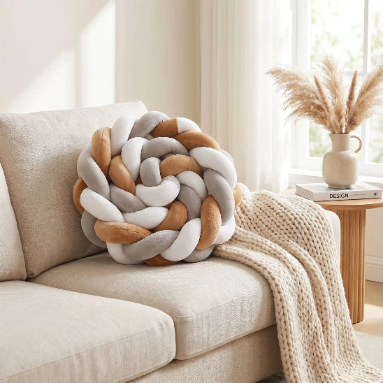 Tresse de lit respirant beige grise blanche multicolore