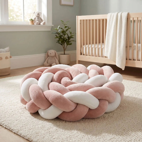 Tresse de lit respirant blanc rose pâle sécurisant bébé