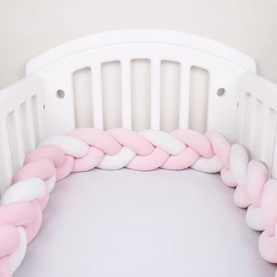 Tresse de lit respirant rose blanc protecteur