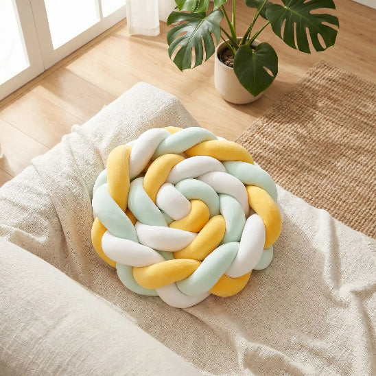 Tresse de lit respirant vert menthe eau blanc jaune design élegant