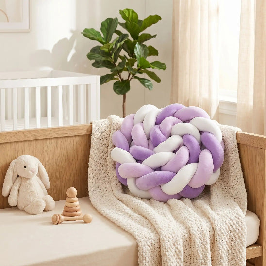 Tresse de lit respirant violet blanc tissage 3 brins