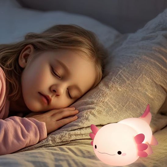 Veilleuse bebe axoloth compagnon lumineux pour doux rêves