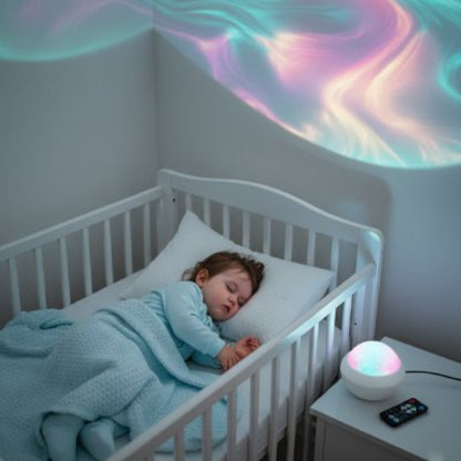 Veilleuse projection lumière tamisée pour sommeil paisible de bébé