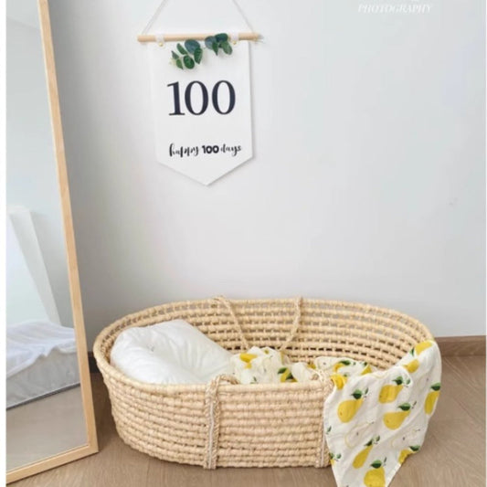couffin bebe panier paille artisanal