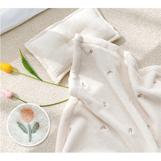 couverture bébé naissance tulipe en flanelle douce pour toucher agréable