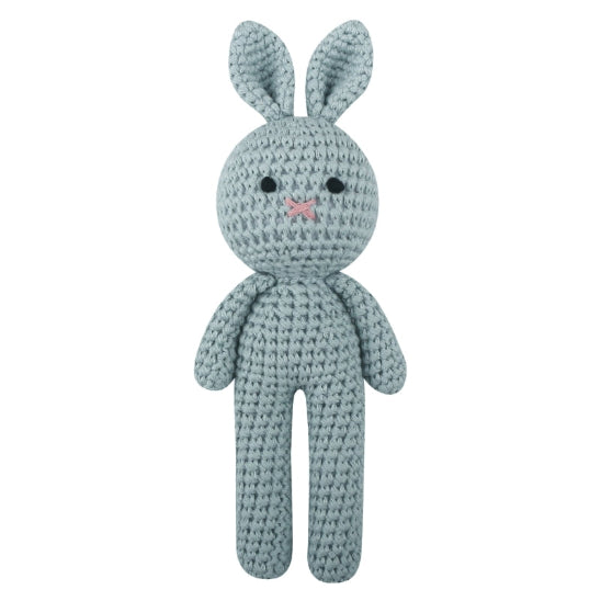Doudou lapin artisanal pas de couture s'effilochant