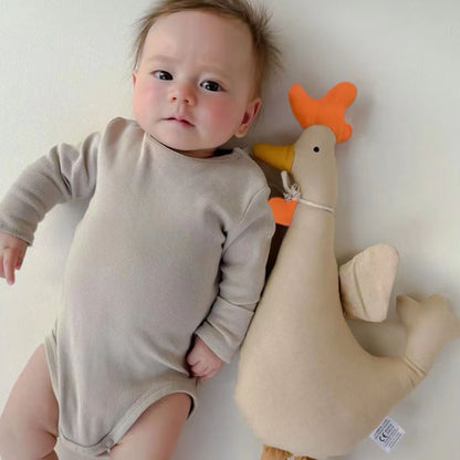doudou motif coq calme bébé