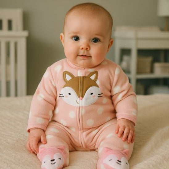 Pyjama bébé fille picot semelle assure  adhérence optimale des premiers pas 
