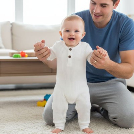 Pyjama bebe garcon pied libre pour développement naturel de bébé