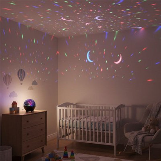 Veilleuse projection teinte bleu violette favorise détente et sérénité